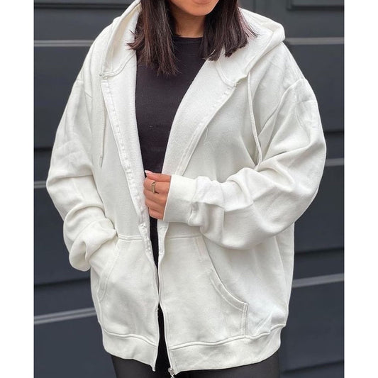 White zipper hoodie