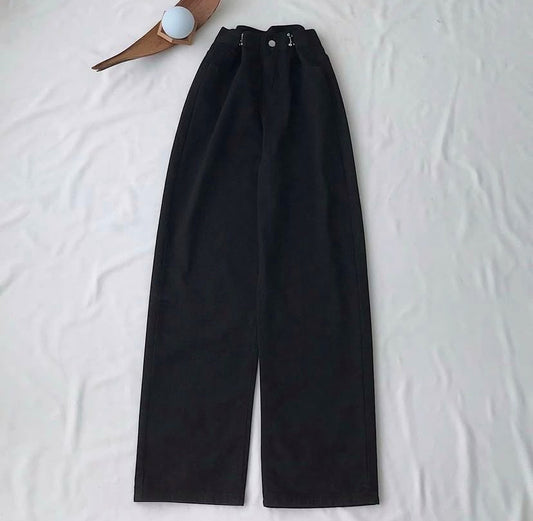 Black wide leg jeans
