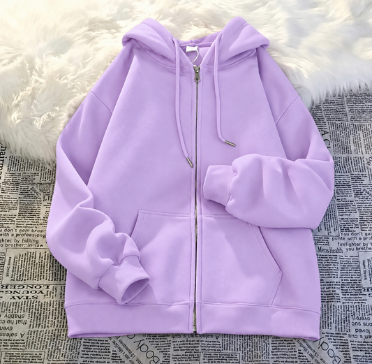 Lilac Zipper Hoodie