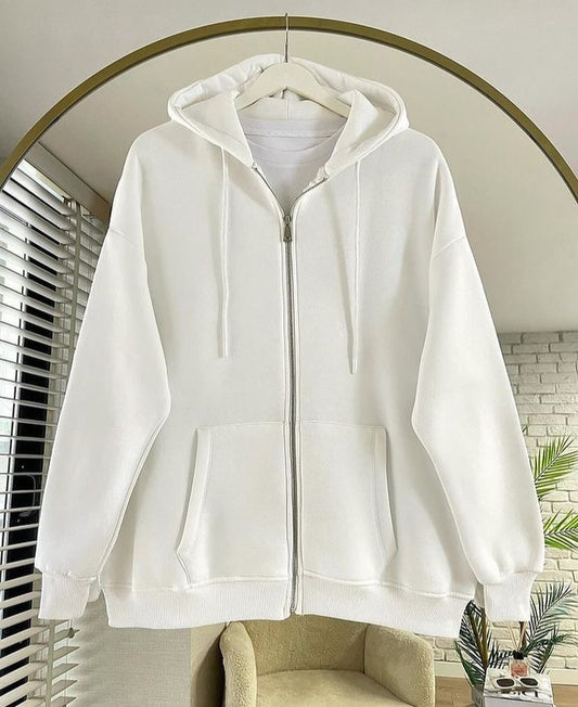White zipper hoodie