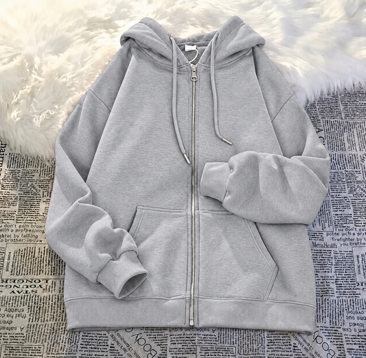 Grey Zipper Hoodie