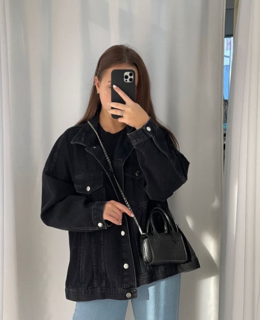 Black denim jacket