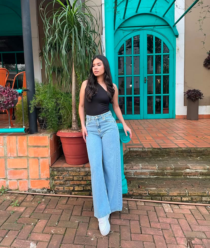 Sky blue wide leg jeans