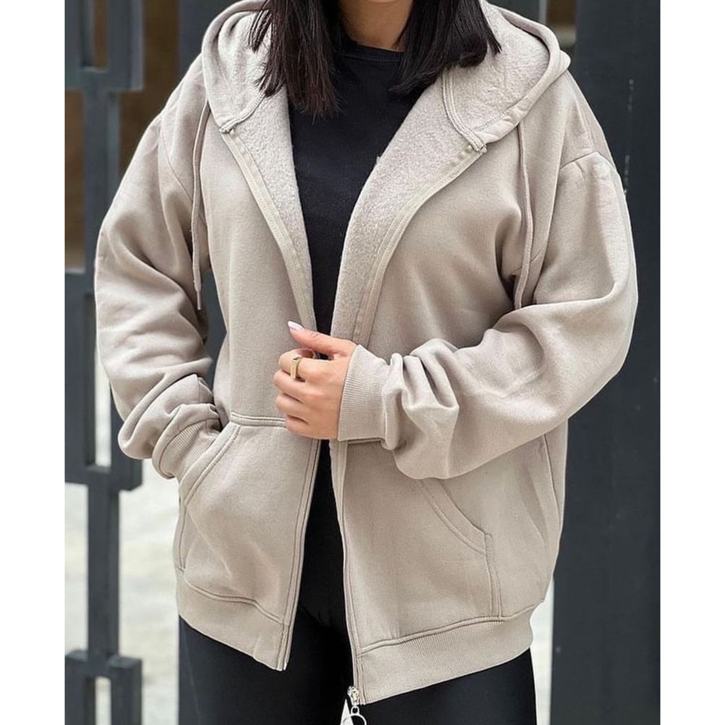 Skin zipper hoodie
