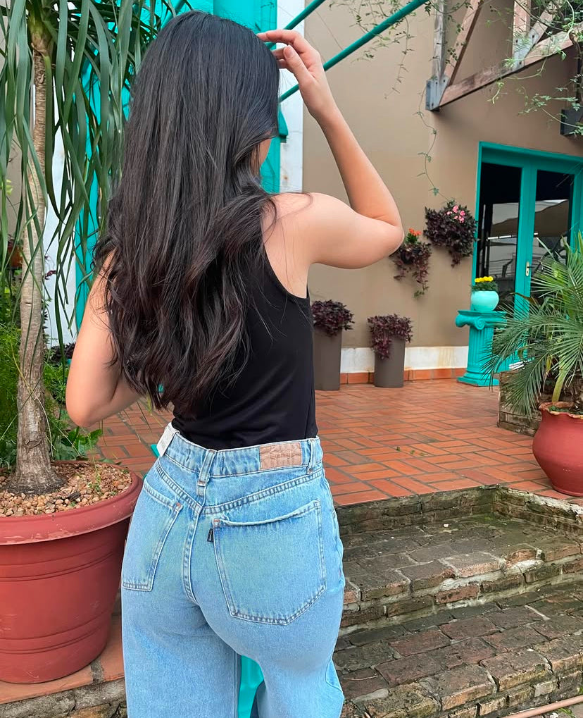 Sky blue wide leg jeans