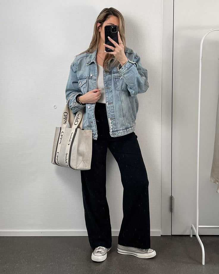 Pack of 2 Light sky blue denim jacket with Black Flapper Trouser