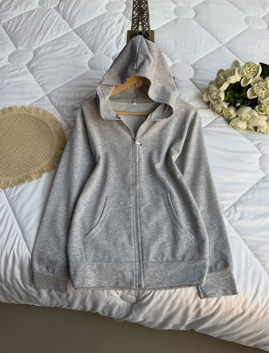 Grey hoodie zipper