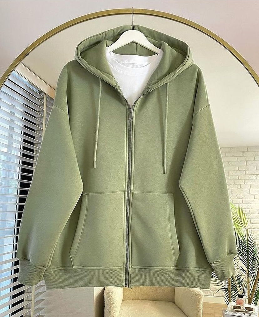 Olive green zipper