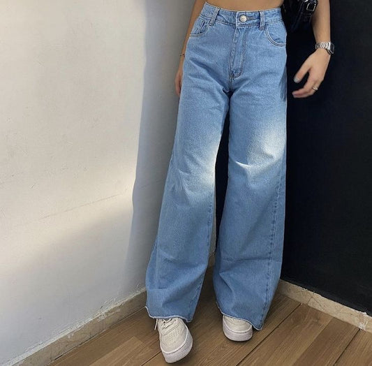 Sky Blue Wide Leg Jeans