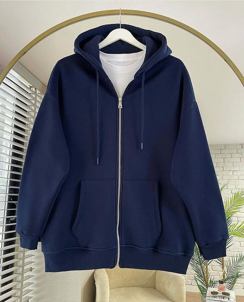 Navy zipper hoodie
