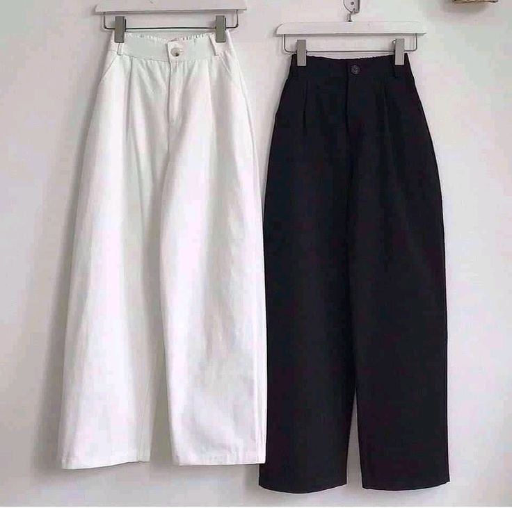 Pack of 2 black white wide leg jeans