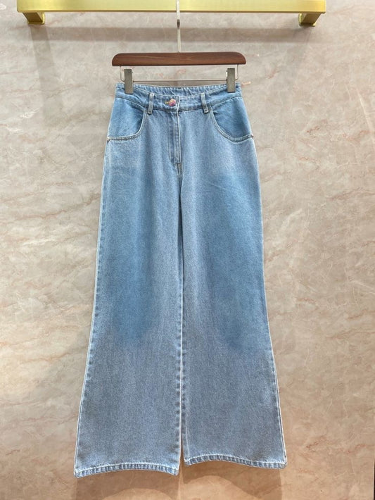 Sky blue wide leg jeans