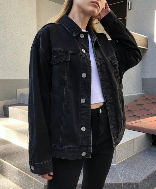 Black denim jacket