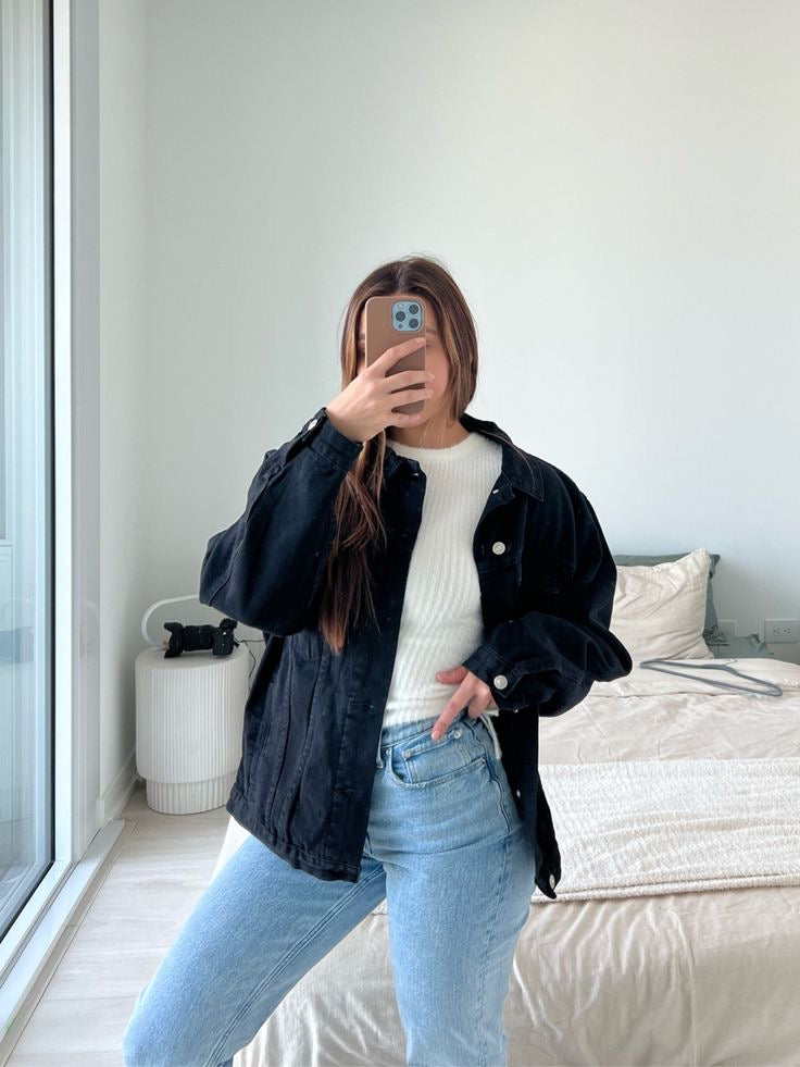 Black denim jacket