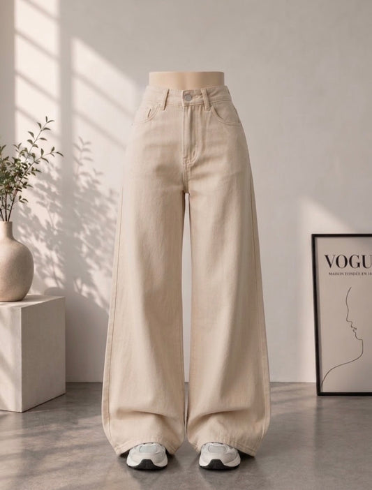 Beige Wide Leg jeans