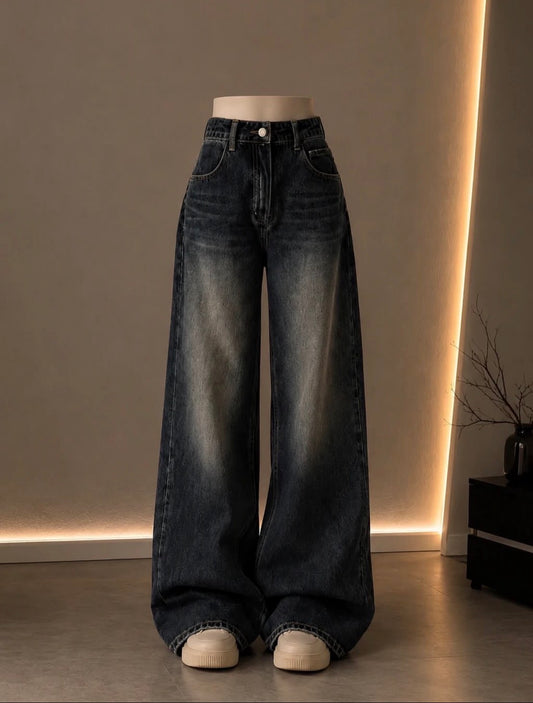 Shaded black Wide Leg jeans