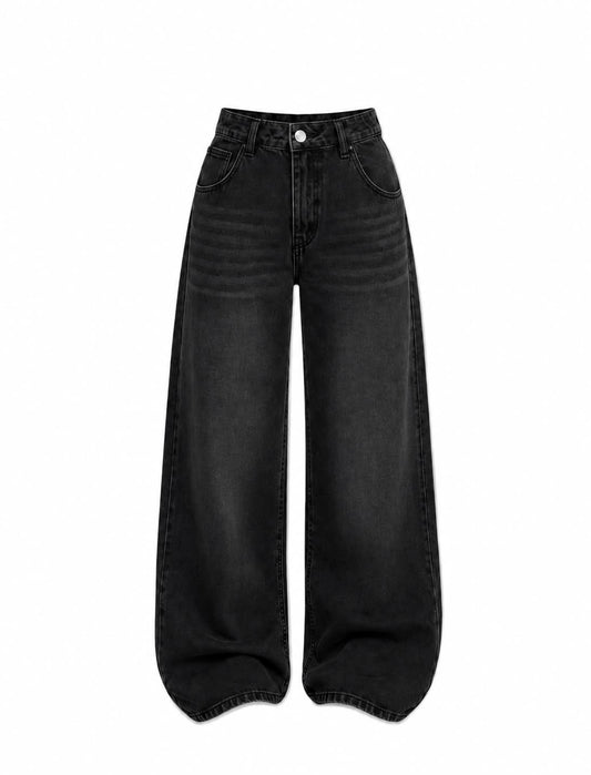 Shaded black Wide Leg Jeans